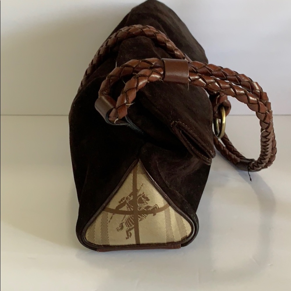 Burberry Brown suede leather handbag purse see photos RARE HTF - Picture 3 of 8